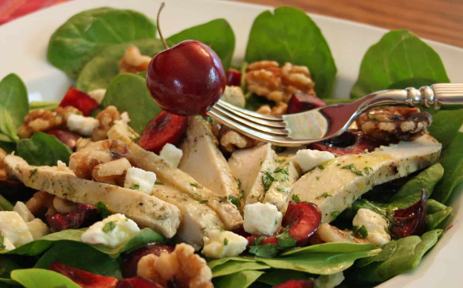Spinach Salad with Cherries
