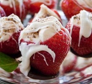 Cheesecake Stuffed Strawberries with Chocolate Accents (1 of 1)