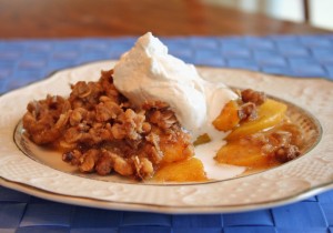 Peach Crisp with Whipped Cream