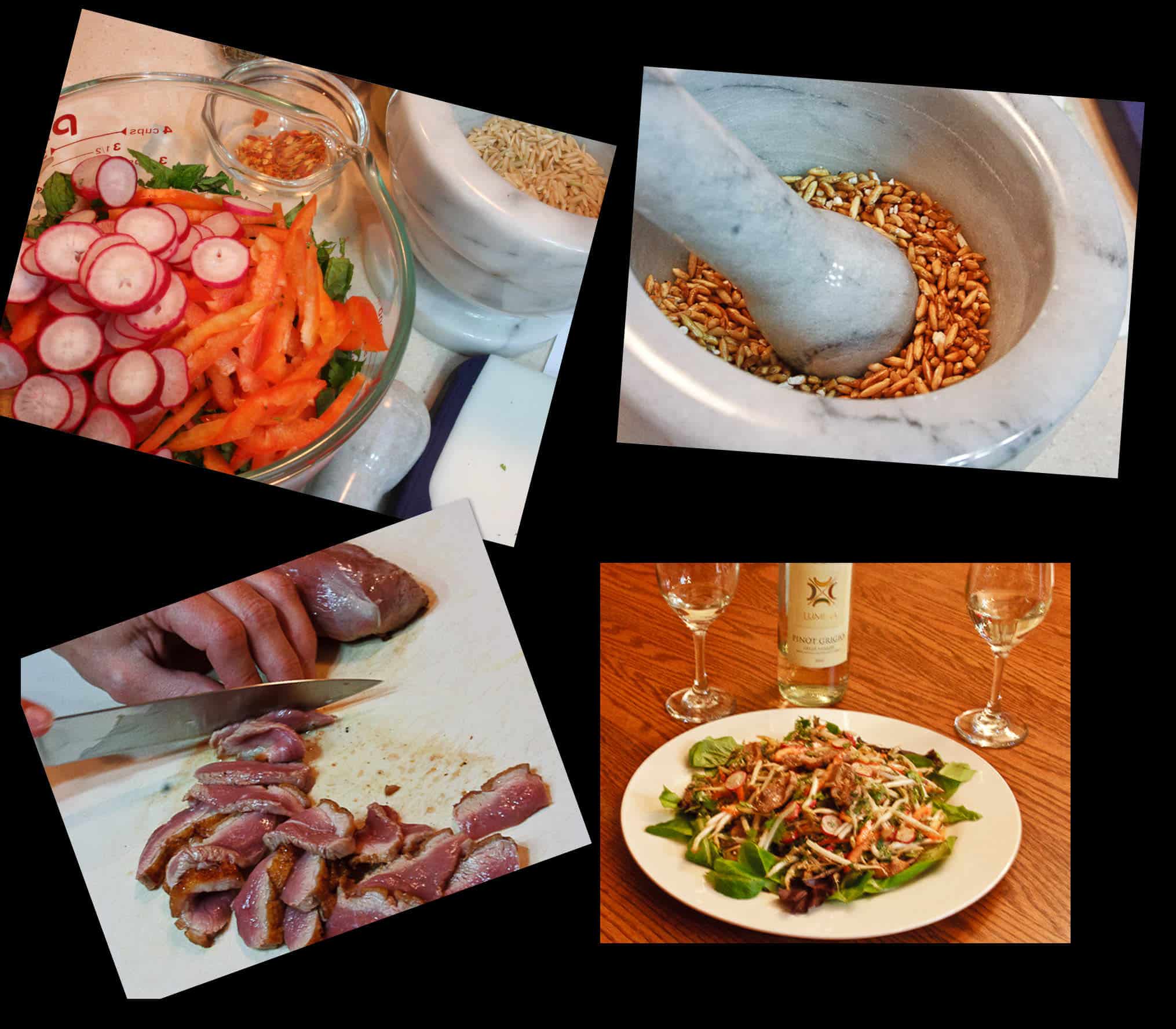 Wok Seared Duck Salad collage
