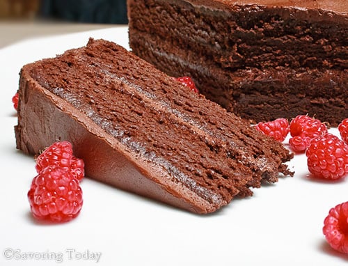 Chocolate Cake with Chocolate Buttercream Frosting [GF]