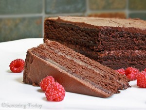 Chocolate Cake - GF - Slice with Raspberries (1 of 1)