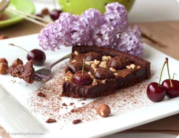 Chocolate Hazelnut Cherry Tart