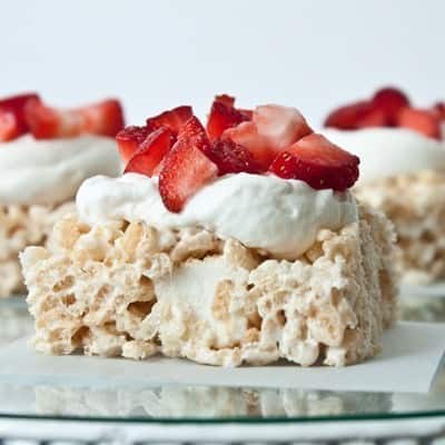Strawberry Shortcake Rice Crispy Treats by Sweet Treats & More