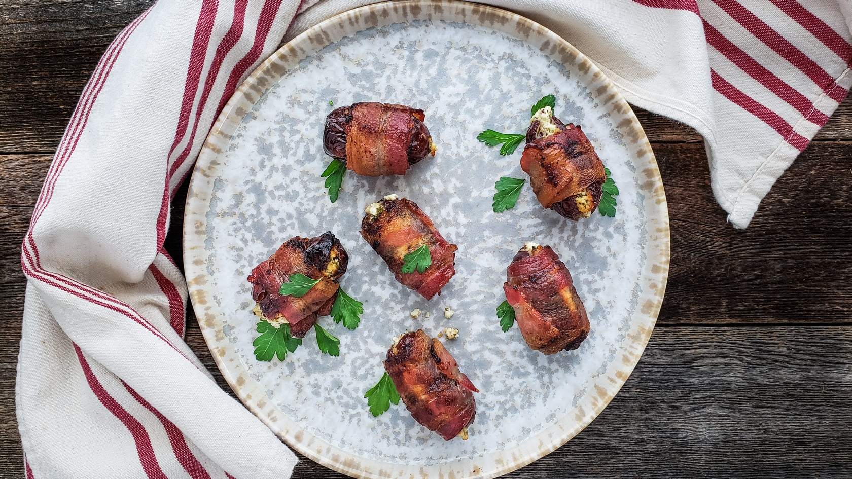 Easy Bacon-Wrapped Dates with Herbed Goat Cheese Appetizer