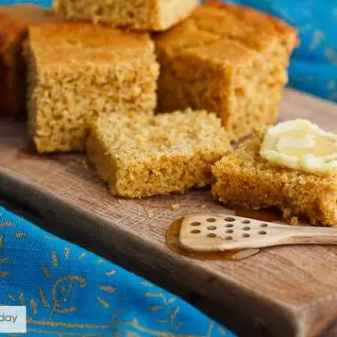 Sprouted whole grain flour cornbread. Pure corn flavor and healthy sprouted wheat flour.