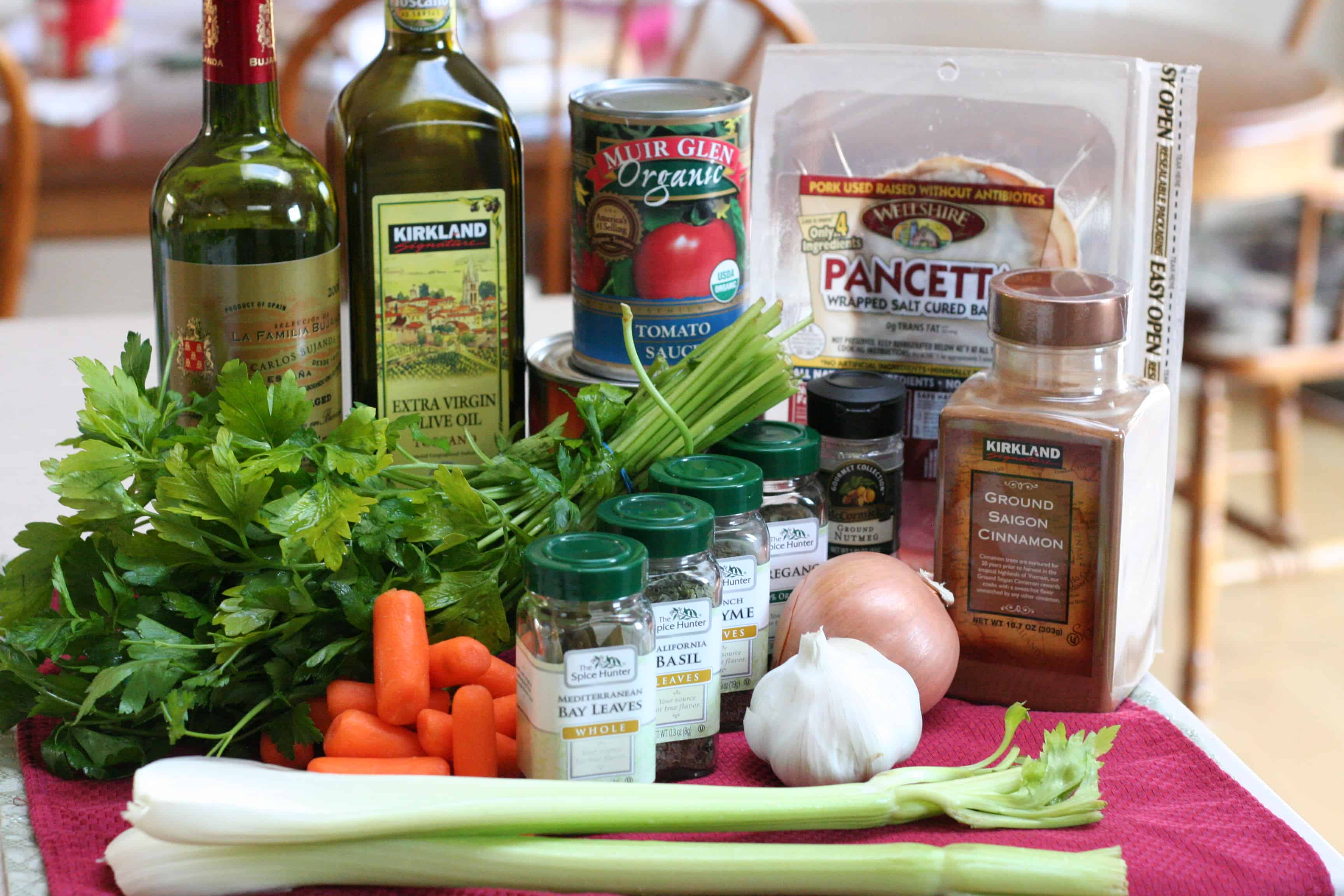 Spaghetti Bolognese Ingredients