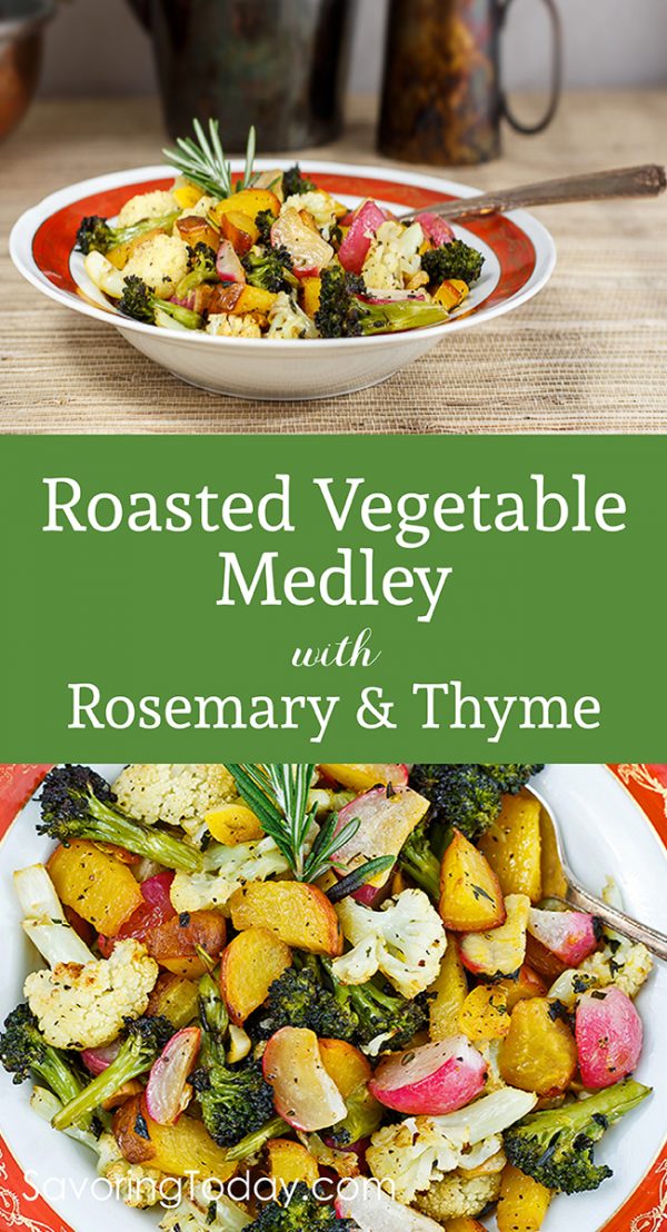 Roasted Vegetable Medley recipe is an easy vegetable side dish for any meal. Brighten holiday dinners with a variety of vegetables, deliciously seasoned with rosemary and thyme.