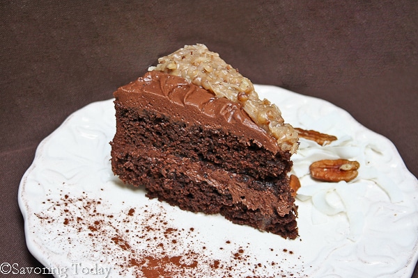 German Chocolate & Buttercream Frosted Cake [Ghirardelli Grand Fudge] | Savoring Today
