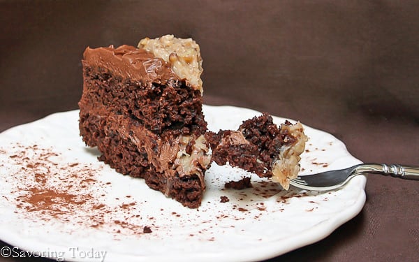 German Chocolate & Buttercream Frosted Cake | Savoring Today