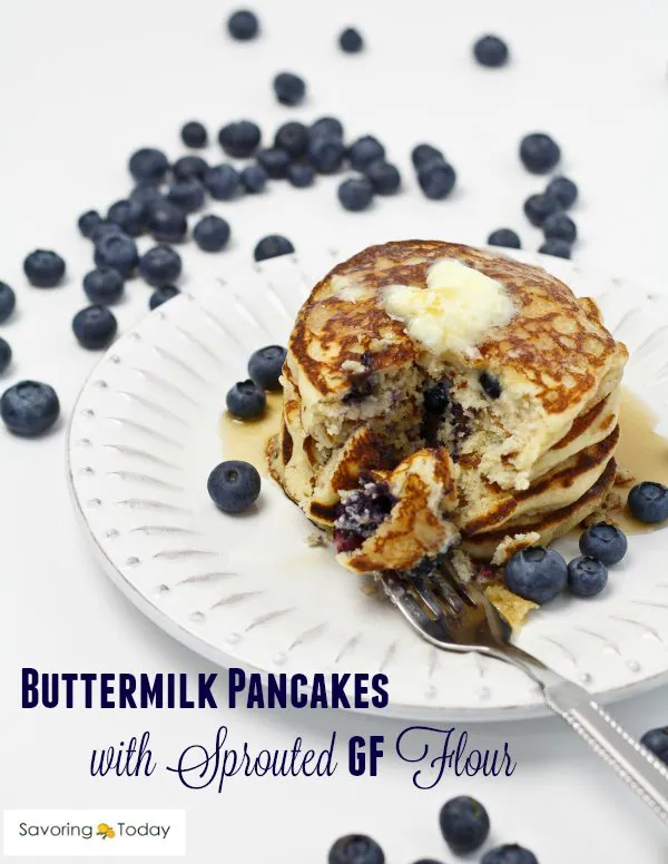 Gluten Free Sprouted Grain Buttermilk Pancakes are as delicious as they are good for you.