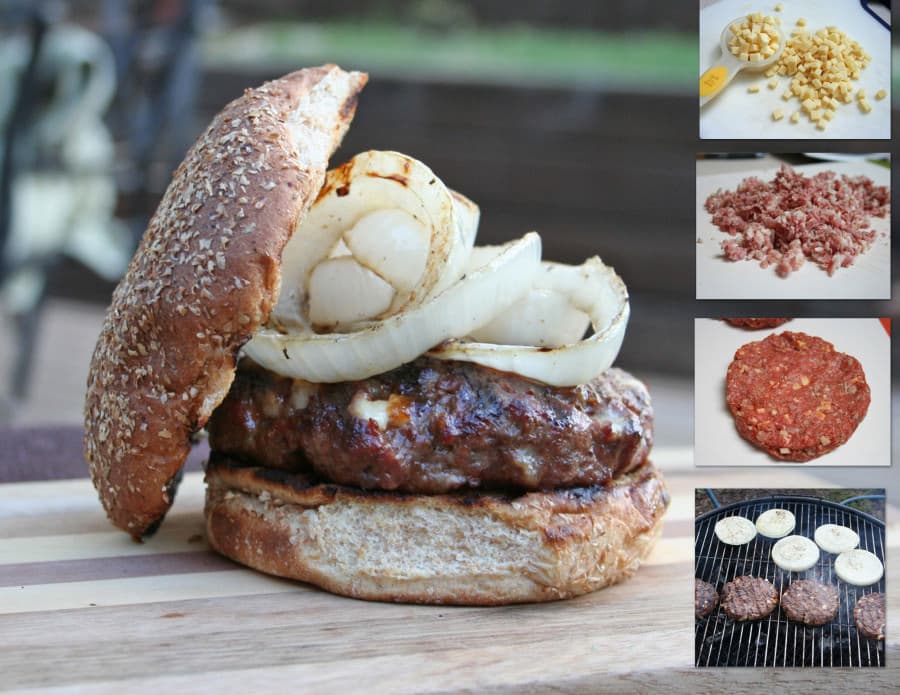 PancettaGruyere Burger with Grilled Vidalia Onions Savoring Today