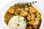 Emeril's Cajun Shrimp Stew Recipe made with savory shrimp stock in Louisiana tradition.