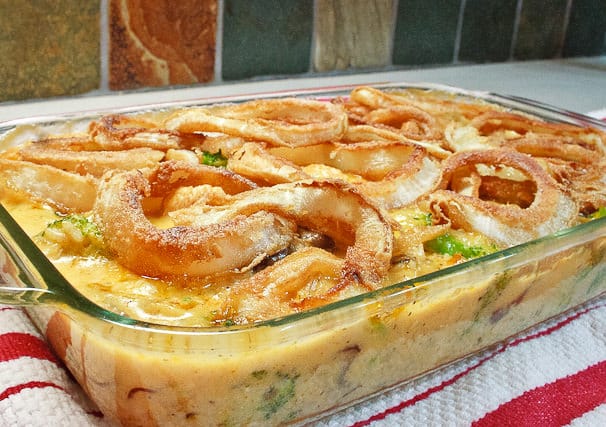 That's right, no canned soup or pre-made onions, just fresh ingredients creating a satisfying dinner from a single dish.