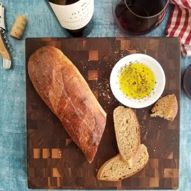 Sprouted Wheat French Bread makes an excellent companion for wine and cheese.