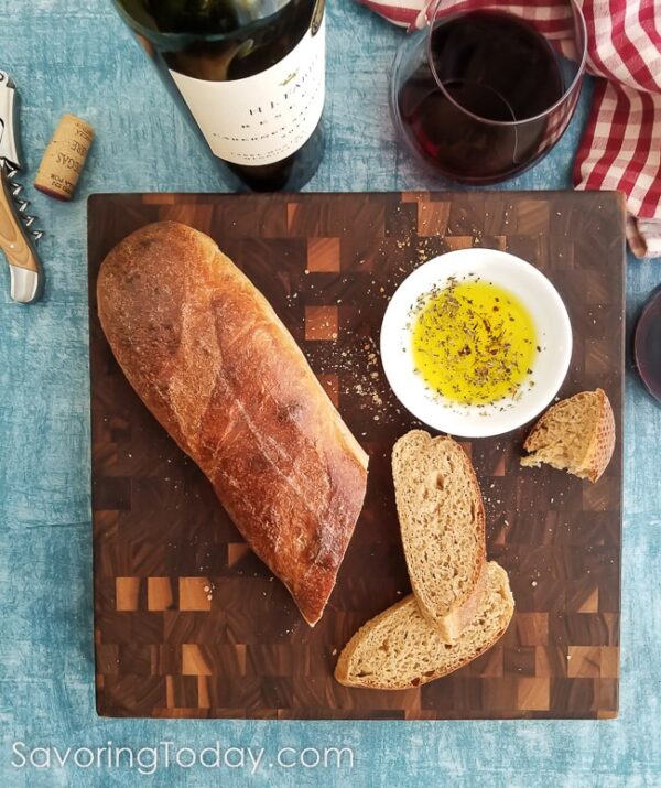 Sprouted Wheat French Bread makes an excellent companion for wine and cheese. 