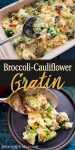Broccoli and cauliflower in a Brie and cheddar cheese sauce.