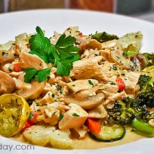 A low-carb alternative to traditional Turkey Tetrazzini. Turkey and Vegetable Tetrazzini is a delicious way to use leftover Thanksgiving Turkey.