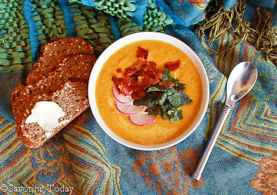 Curry-Spiced Butternut Squash Soup - Served