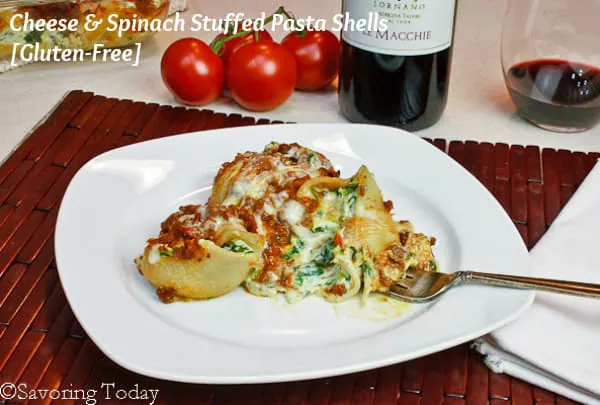 Cheese & Spinach Stuffed Pasta Shells [Gluten-Free] | Savoring Today