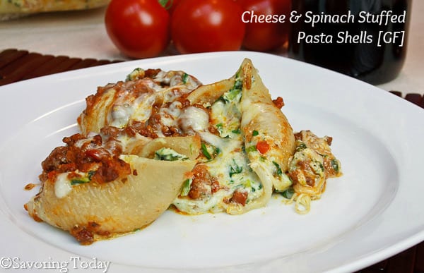 Cheese & Spinach Stuffed Pasta Shells [Gluten-Free] | Savoring Today