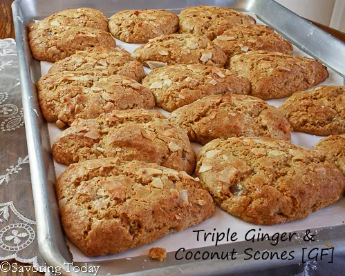 Triple Ginger Coconut Scones | Savoring Today