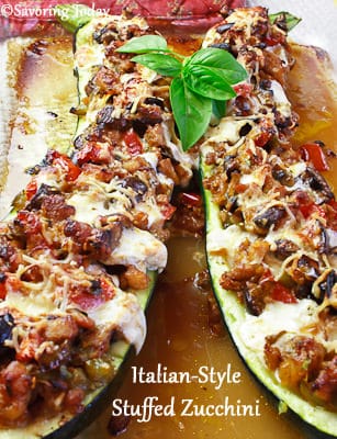 Italian-Style Stuffed Zucchini | Savoring Today