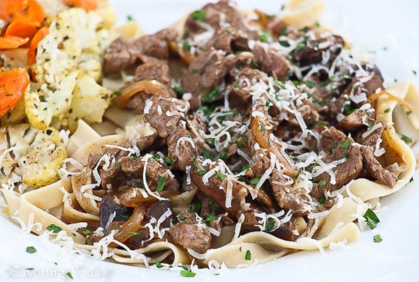 Beef Stroganoff with Jovial GF Egg Noodles | Savoring Today