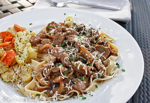 Beef Stroganoff w/ GF Egg Noodles| Savoring Today