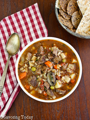 Easy Beef & Vegetable soup from leftovers