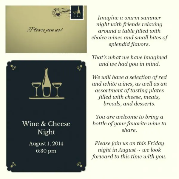Wine & Cheese Party Invitation