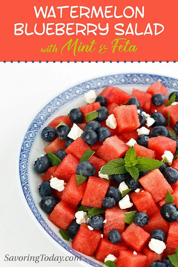 Watermelon Blueberry Salad Easy July 4th Party Food Savoring Today