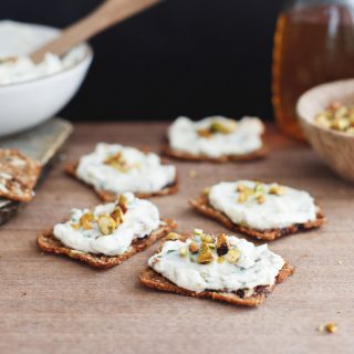 ricotta cheese on crackers