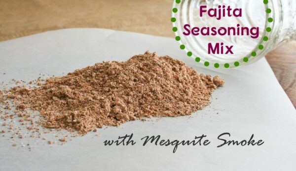 Fajita Seasoning Mix spilling out of a jar.