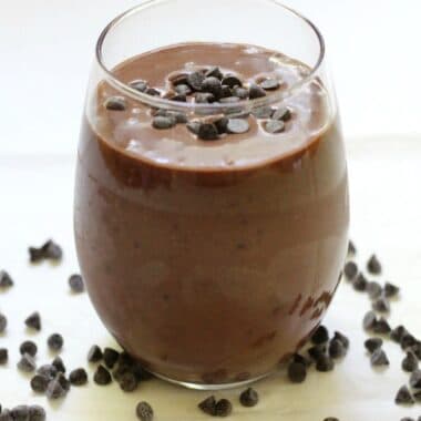 chocolate smoothie with chocolate chips