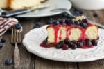Rich and dense cheesecake recipe with blueberry topping for very special occasions.