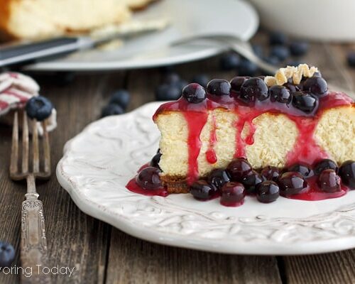 New York-Style Cheesecake Recipe with Blueberry Topping