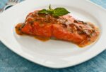 !0 BEST summer grilling recipes. Grilled Wild Salmon served with Tomato-Basil Butter Sauce, made from compound butter and white wine.