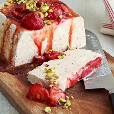 Grilled Strawberry Semifreddo is creamier than ice cream and no machine is needed.