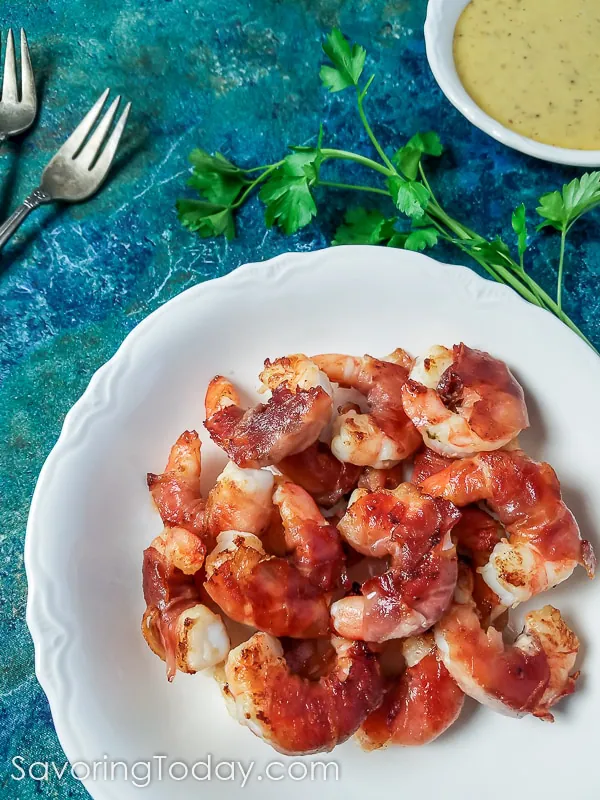 Easiest, great tasting appetizer you'll find. Shrimp & Prosciutto with Smoky Honey Mustard Sauce is savory, tangy-sweet finger food you'll love having on your party menu.