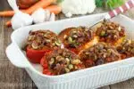 Paleo and Whole30 Compliant Sausage and Cauliflower Rice Stuffed Peppers