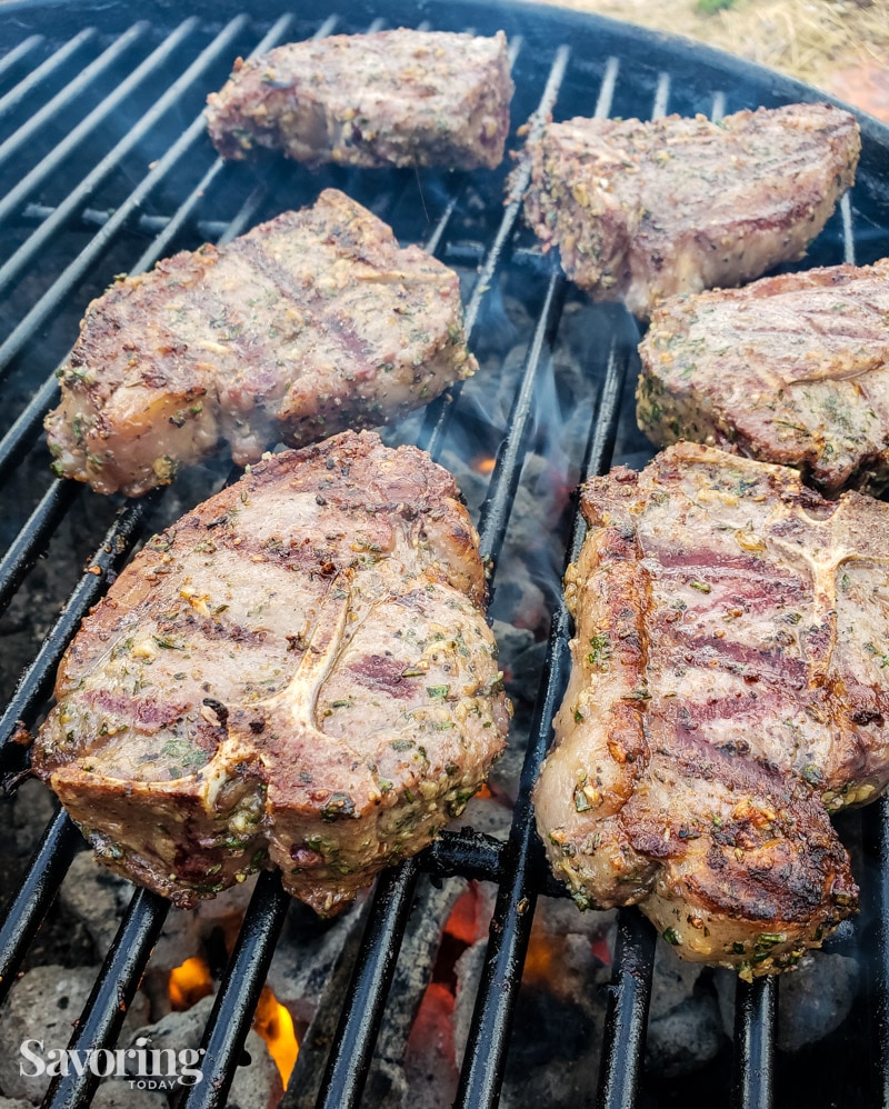 lamb chops on the grill