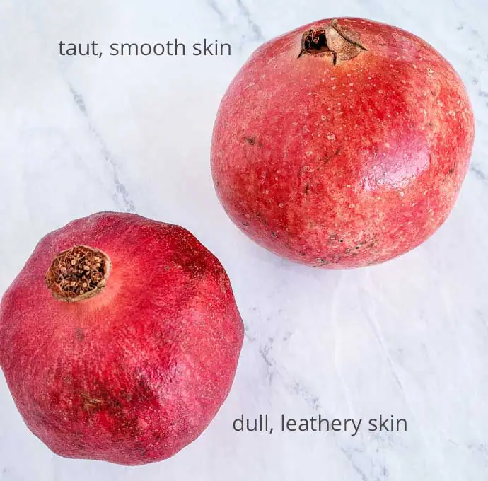 Comparison of ripe pomegranate