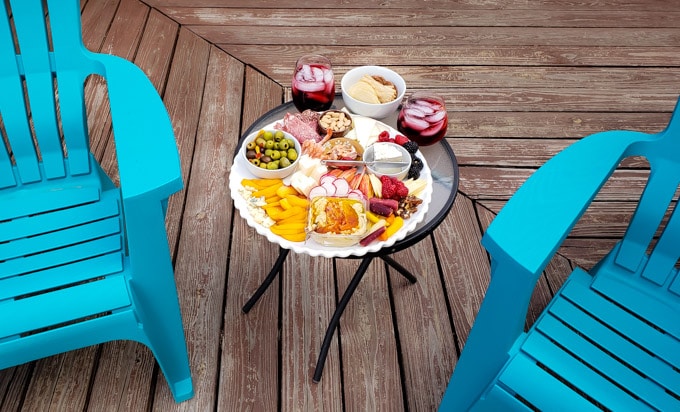 summer on the deck with charcuterie and sangria