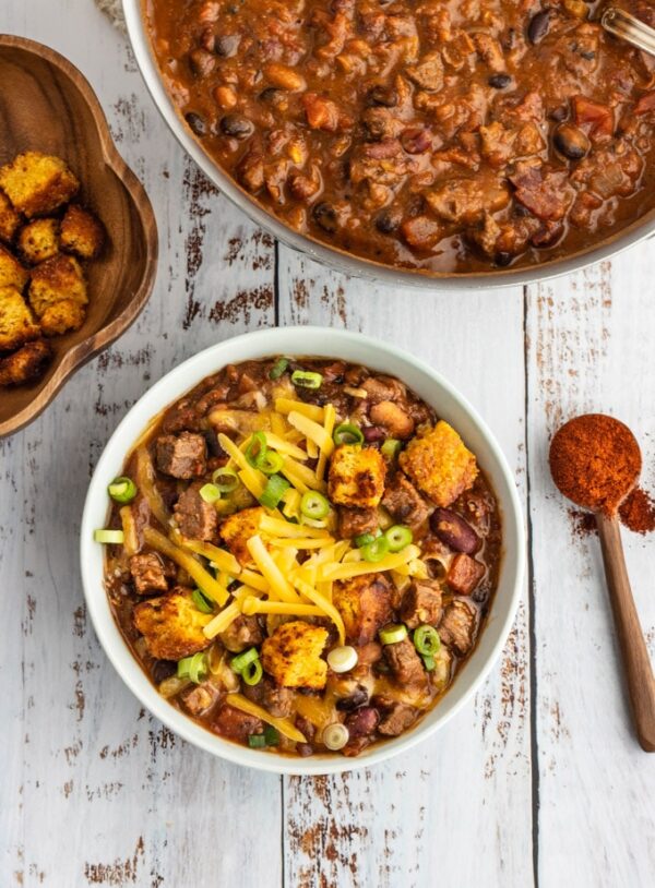 TriTip Steak ChiliThe Ultimate Hearty, Meaty Football Party Food