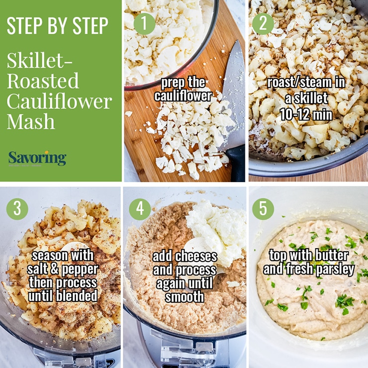 step by step instructions for cauliflower mash