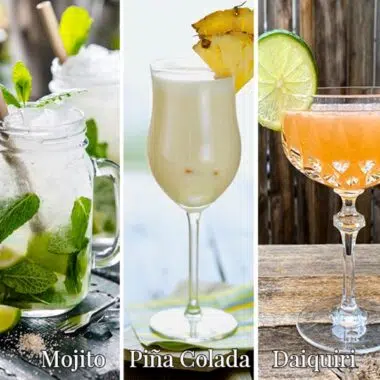 rum cocktail collage