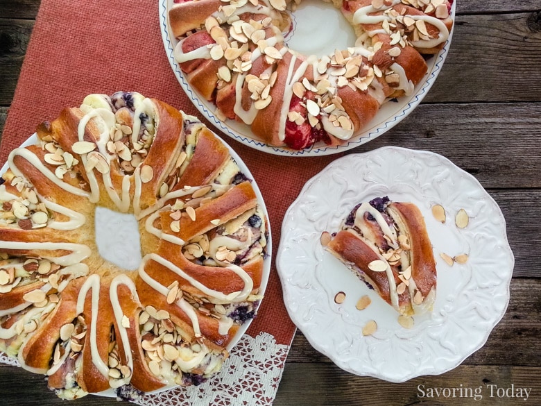 Swedish tea rings on plates