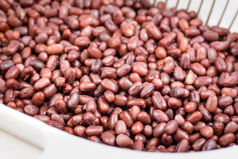 small red beans in a colander