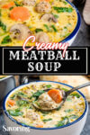 Italian meatball soup pinterest collage